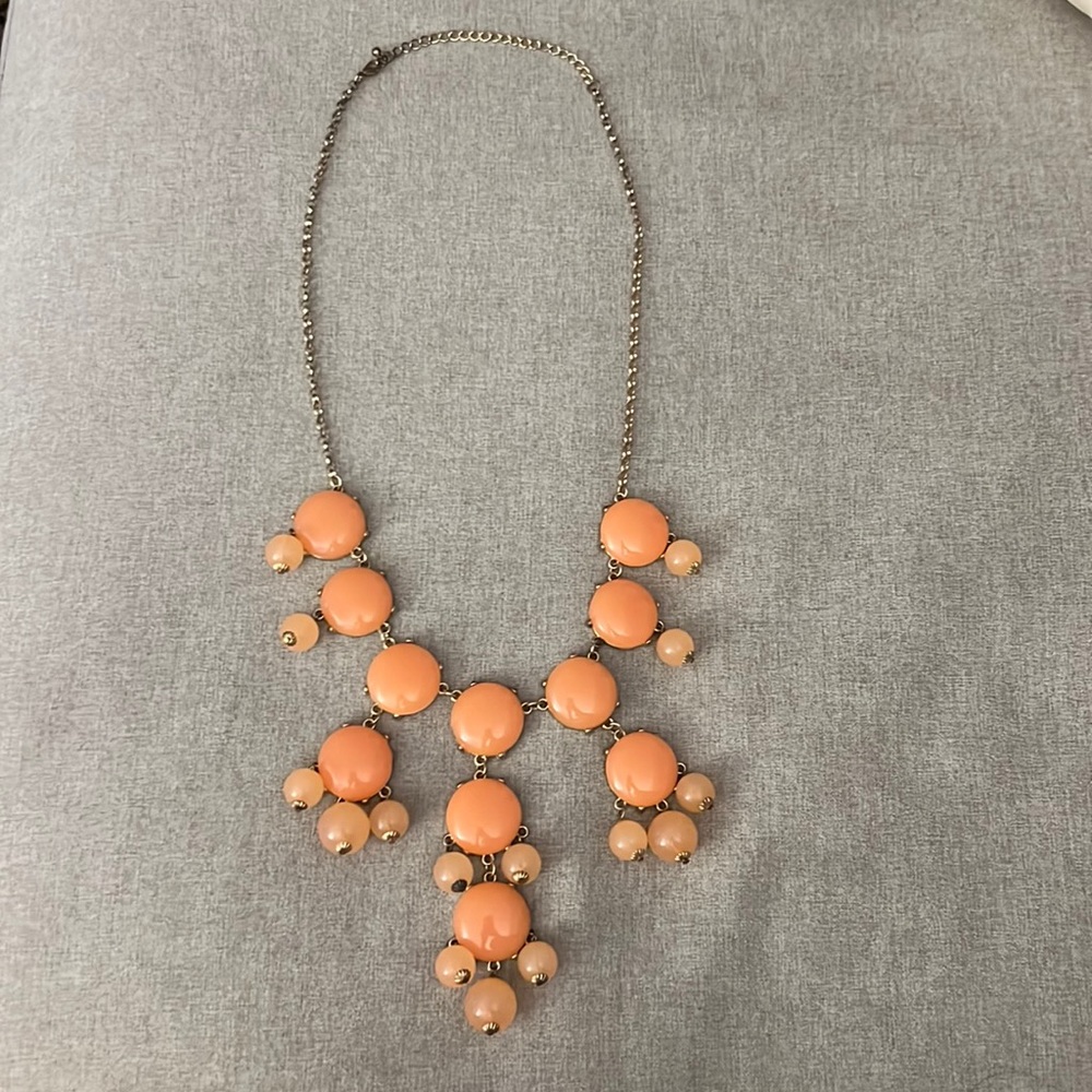 Baublebar Vintage Coral Orange Bubble Statement Necklace